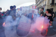 Protest Against USA In Naples, Trump And Meloni Photo Burned