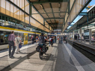 Train Travelers With Bicycles