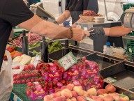 Market Trade At Fruit And Vegetable Stalls
