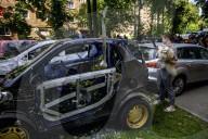 Rescuers Evacuate The Body Of A Victim During Search And Rescue Operations At The Site Of A Russian Missile Strike On Kyiv