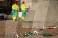 Clearing And Cleaning Of Barcelona Beaches After St. John's Eve.