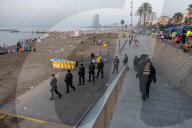 Clearing And Cleaning Of Barcelona Beaches After St. John's Eve.