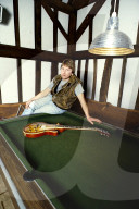 Photo of Mick Ralphs at home in 1984,