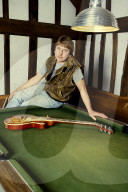 Photo of Mick Ralphs at home in 1984,