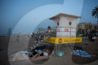 Clearing And Cleaning Of Barcelona Beaches After St. John's Eve.