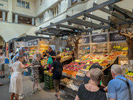 Fruit And Vegetable Stall At Market Hall