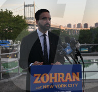 Zohran Mamdani, New York City Mayoral Candidate, Speaks On Primary Day At A Campaign News Conference At Astoria Park