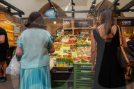 Fruit And Vegetable Stall At Market Hall