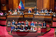 Premier Giorgia Meloni Addresses The Senate Ahead Of European Council Meeting