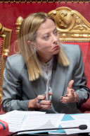 Premier Giorgia Meloni Addresses The Senate Ahead Of European Council Meeting