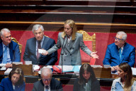 Premier Giorgia Meloni Addresses The Senate Ahead Of European Council Meeting