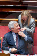 Premier Giorgia Meloni Addresses The Senate Ahead Of European Council Meeting