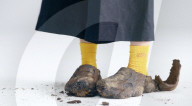 Shoes that slowly break-up and plant seeds