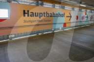 Construction Signs And Pedestrian Tunnel At Stuttgart Main Station