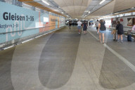 Construction Signs And Pedestrian Tunnel At Stuttgart Main Station