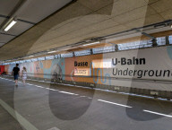 Construction Signs And Pedestrian Tunnel At Stuttgart Main Station
