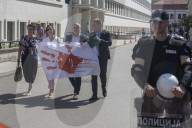Protest In Front Of The Assembly Of Vojvodina Building