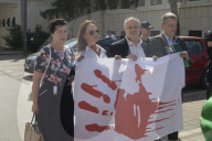 Protest In Front Of The Assembly Of Vojvodina Building