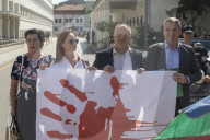 Protest In Front Of The Assembly Of Vojvodina Building