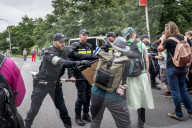 Extinction Rebellion  Trying To Block The Highway During The NATO Summit.