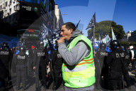 Demonstration Of Unions And Retirees