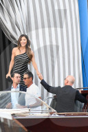 Jeff Bezos And Lauren Sanchez Leaving Hotel - Venice