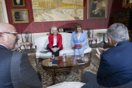 Rachel Reeves UK Chancellor of the Exchequer holds business meetings