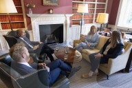 Rachel Reeves UK Chancellor of the Exchequer holds business meetings