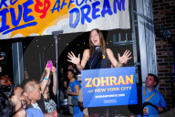 Zohran Mamdani greets supporters after winning the Democratic mayoral primary in Long Island City, New York