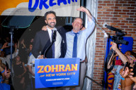 Zohran Mamdani greets supporters after winning the Democratic mayoral primary in Long Island City, New York