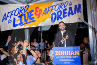 Zohran Mamdani greets supporters after winning the Democratic mayoral primary in Long Island City, New York