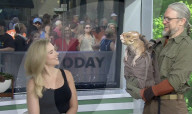 Scarlett Johansson brings baby dinosaur to TV interview