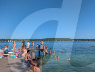Swimming In Lake During Summer Heat 