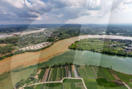 River Turbid Clear Scenery in Nanning