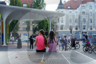 Bus And Tram Terminal Muenchner Freiheit In Munich