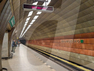 Zelivskeho Subway Station Platform In Prague