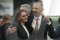 Belarusians On Exile Stage A Rally In Support Of Political Prisoners.