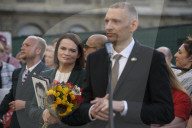 Belarusians On Exile Stage A Rally In Support Of Political Prisoners.