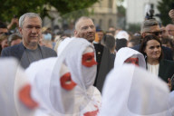 Belarusians On Exile Stage A Rally In Support Of Political Prisoners.