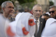 Belarusians On Exile Stage A Rally In Support Of Political Prisoners.