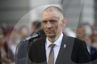 Belarusians On Exile Stage A Rally In Support Of Political Prisoners.