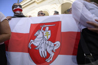 Belarusians On Exile Stage A Rally In Support Of Political Prisoners.