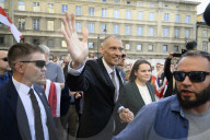 Belarusians On Exile Stage A Rally In Support Of Political Prisoners.