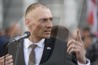 Belarusians On Exile Stage A Rally In Support Of Political Prisoners.