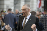 Belarusians On Exile Stage A Rally In Support Of Political Prisoners.