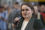 Belarusians On Exile Stage A Rally In Support Of Political Prisoners.