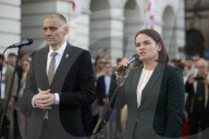 Belarusians On Exile Stage A Rally In Support Of Political Prisoners.