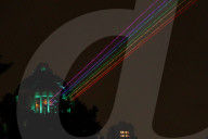 Rainbow-Colored Lasers, Projected To The Sky For Pride Celebrations