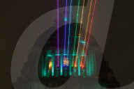 Rainbow-Colored Lasers, Projected To The Sky For Pride Celebrations