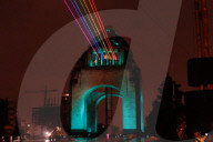 Rainbow-Colored Lasers, Projected To The Sky For Pride Celebrations